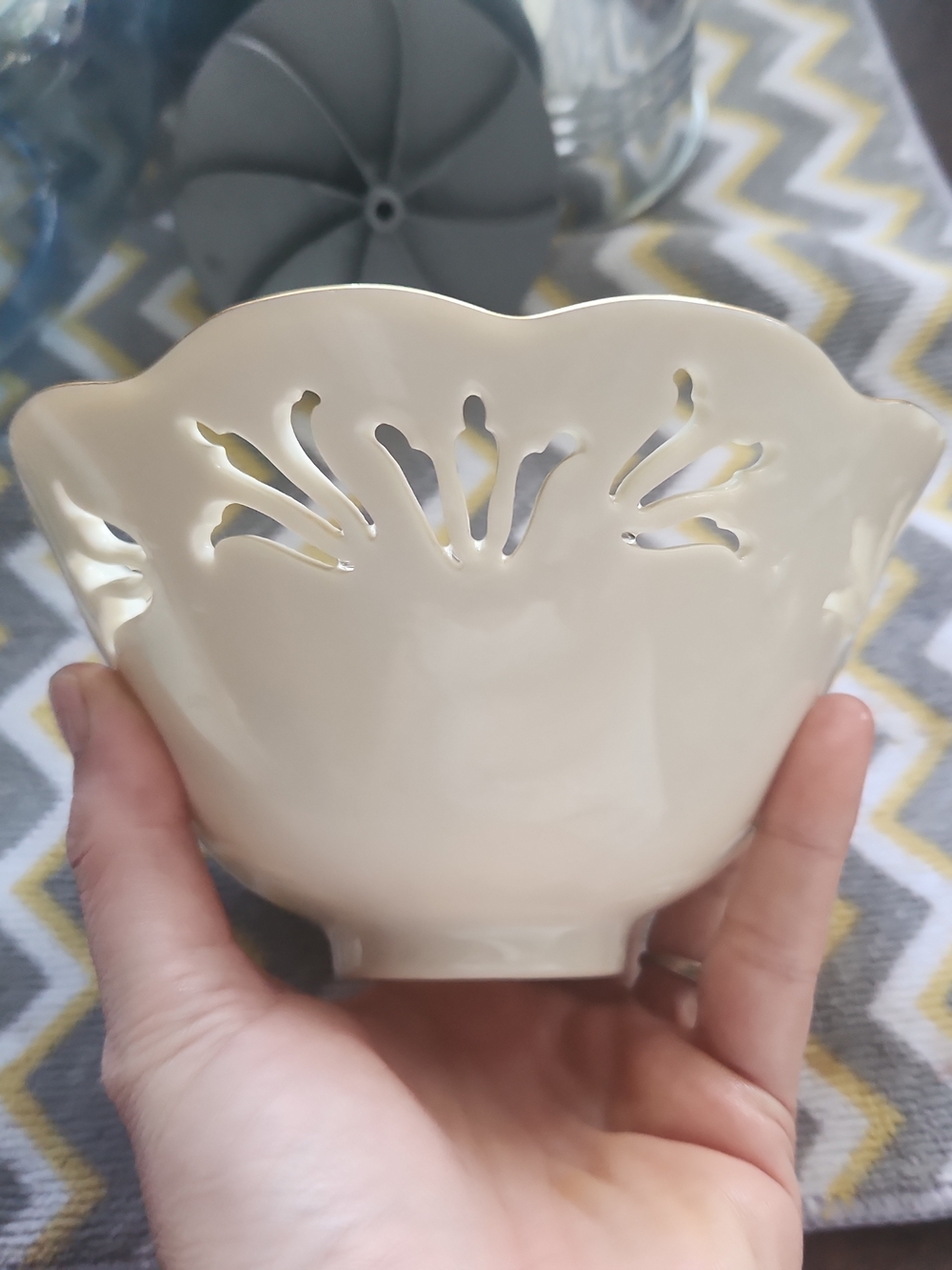 Gorgeous Lenox Waterbury Etched Ivory Small Bowl with Subtle Gloss
